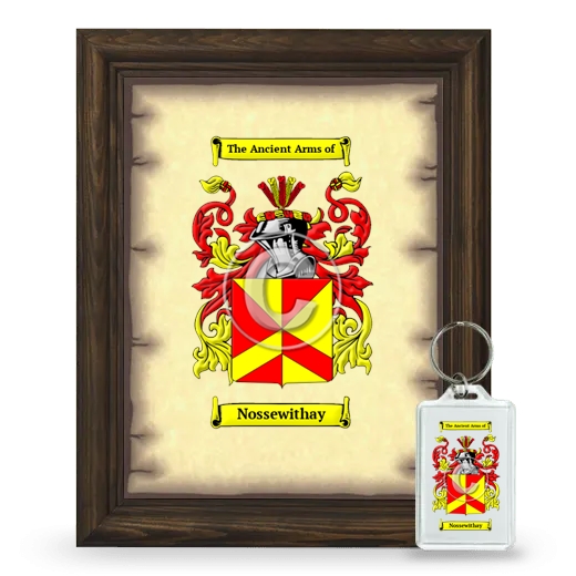 Nossewithay Framed Coat of Arms and Keychain - Brown