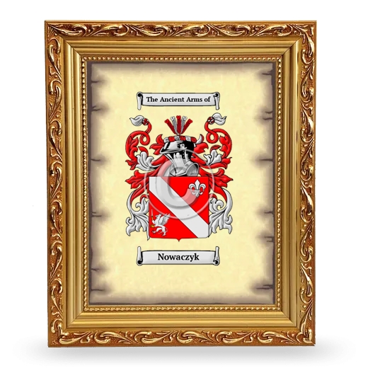 Nowaczyk Coat of Arms Framed - Gold