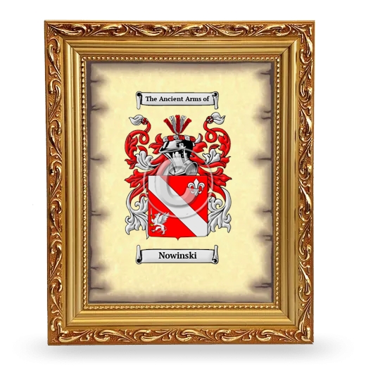 Nowinski Coat of Arms Framed - Gold