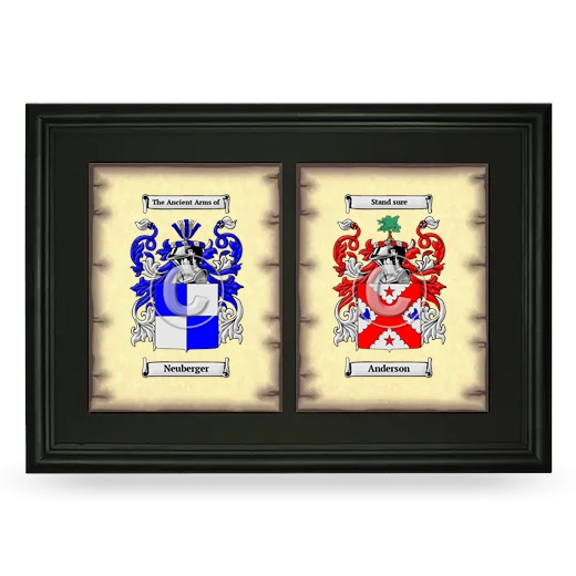 Double Coat of Arms Framed - Black