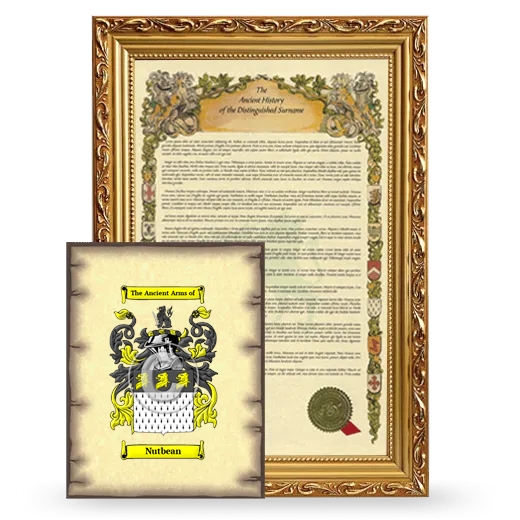 Nutbean Framed History and Coat of Arms Print - Gold