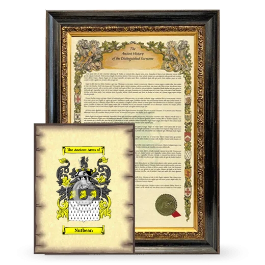 Nutbean Framed History and Coat of Arms Print - Heirloom