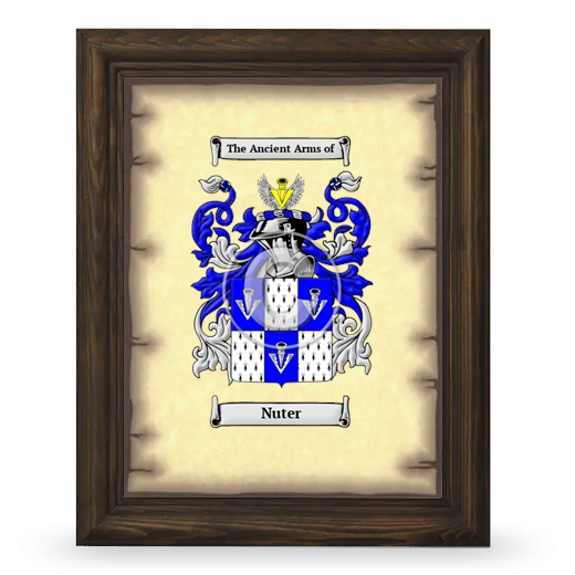 Nuter Coat of Arms Framed - Brown