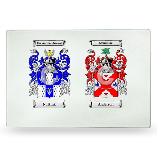 Double Coat of Arms Glass Cutting Board