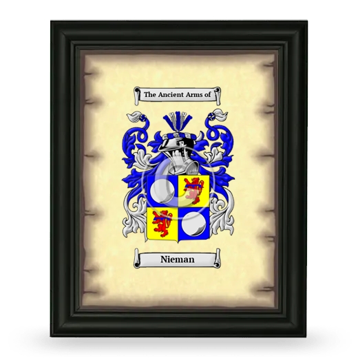 Nieman Coat of Arms Framed - Black