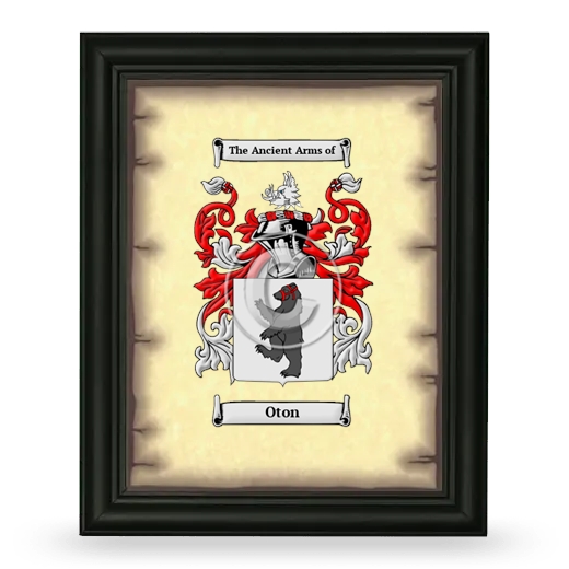 Oton Coat of Arms Framed - Black