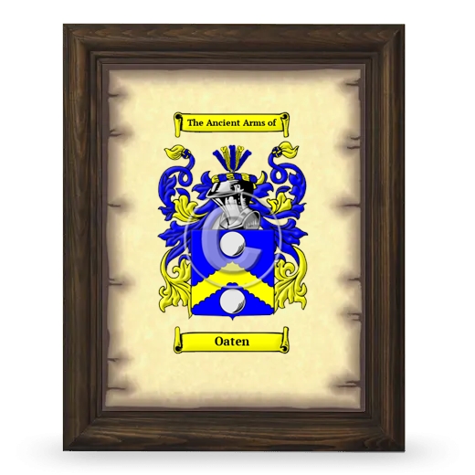 Oaten Coat of Arms Framed - Brown