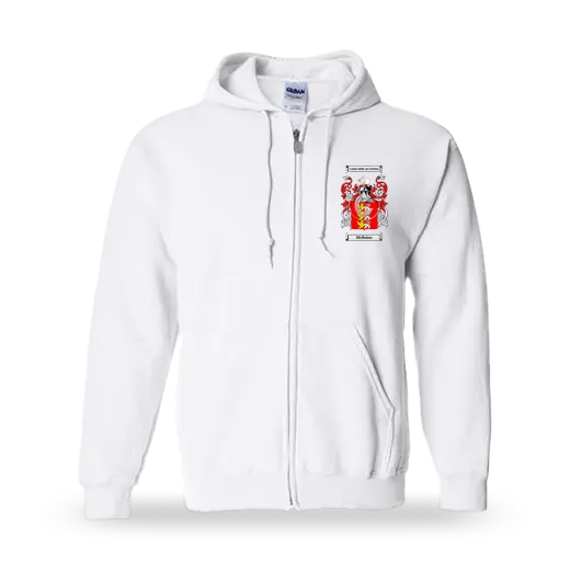 McBoian Unisex Coat of Arms Zip Sweatshirt - White