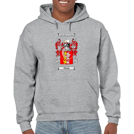 Obring Grey Unisex Coat of Arms Hooded Sweatshirt