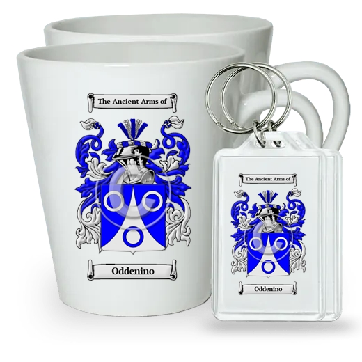 Oddenino Pair of Latte Mugs and Pair of Keychains