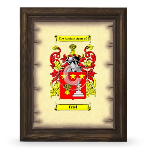 Friel Coat of Arms Framed - Brown