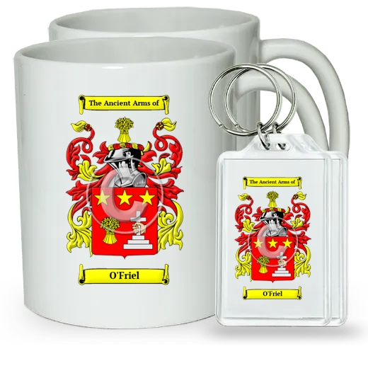 O'Friel Pair of Coffee Mugs and Pair of Keychains