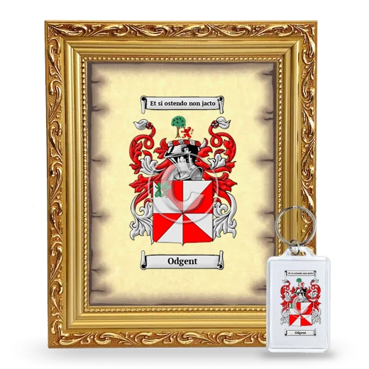 Odgent Framed Coat of Arms and Keychain - Gold