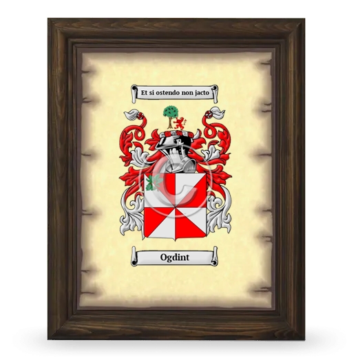 Ogdint Coat of Arms Framed - Brown