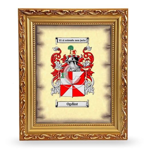 Ogdint Coat of Arms Framed - Gold