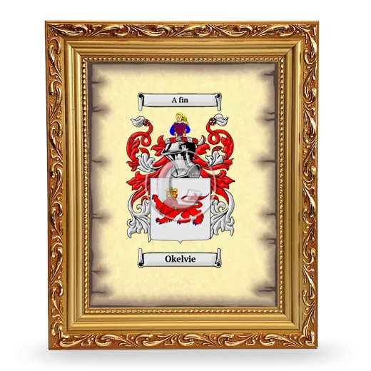 Okelvie Coat of Arms Framed - Gold