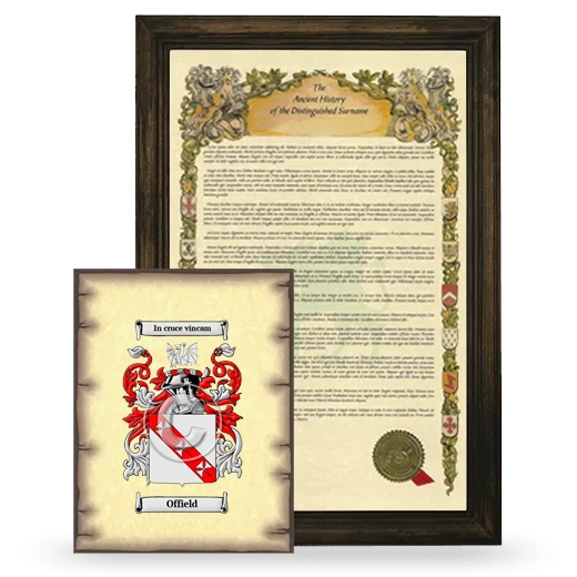 Offield Framed History and Coat of Arms Print - Brown