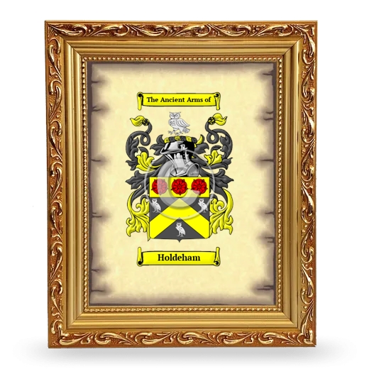 Holdeham Coat of Arms Framed - Gold