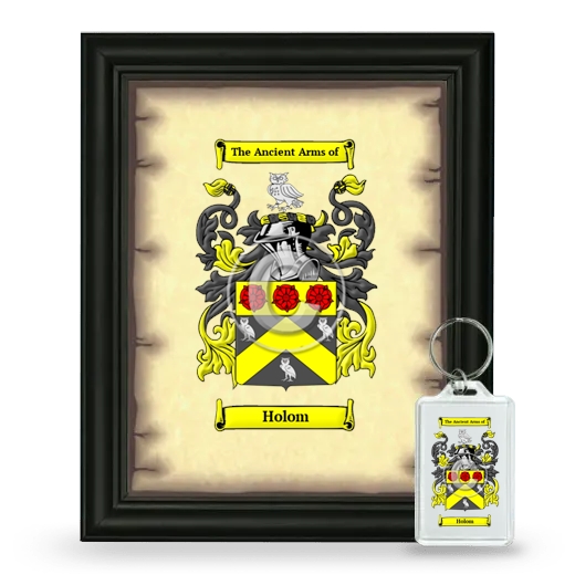 Holom Framed Coat of Arms and Keychain - Black