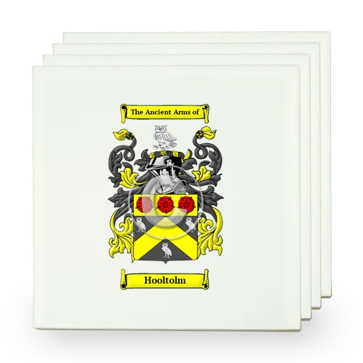 Hooltolm Set of Four Small Tiles with Coat of Arms