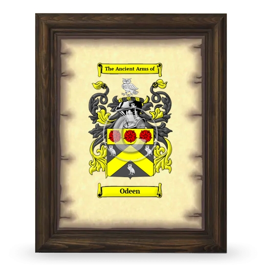 Odeen Coat of Arms Framed - Brown