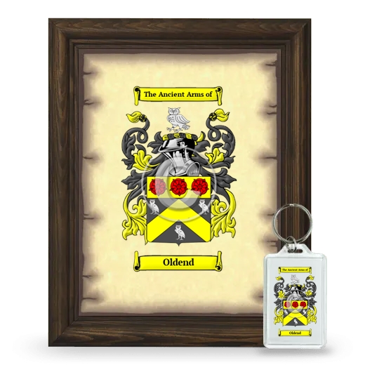 Oldend Framed Coat of Arms and Keychain - Brown