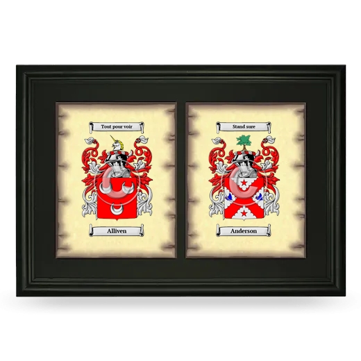 Double Coat of Arms Framed - Black