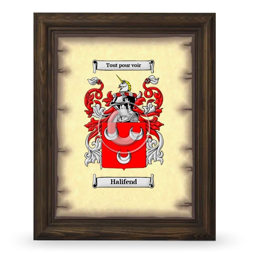 Halifend Coat of Arms Framed - Brown