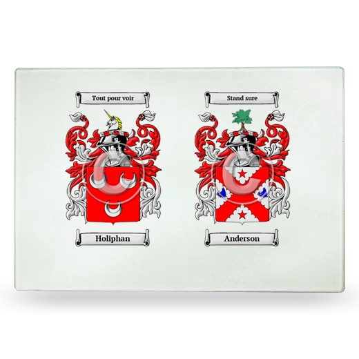 Double Coat of Arms Glass Cutting Board