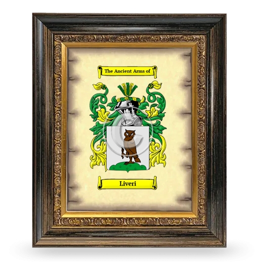 Liveri Coat of Arms Framed - Heirloom