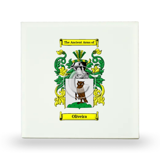 Oliveira Small Ceramic Tile with Coat of Arms