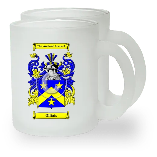Olliais Pair of Frosted Glass Mugs