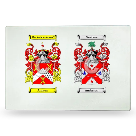 Double Coat of Arms Glass Cutting Board