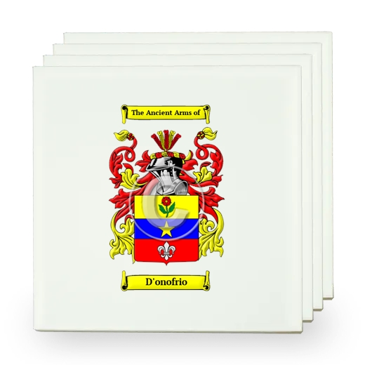 D'onofrio Set of Four Small Tiles with Coat of Arms