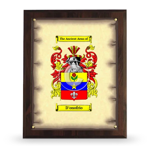 D'onofrio Coat of Arms Plaque