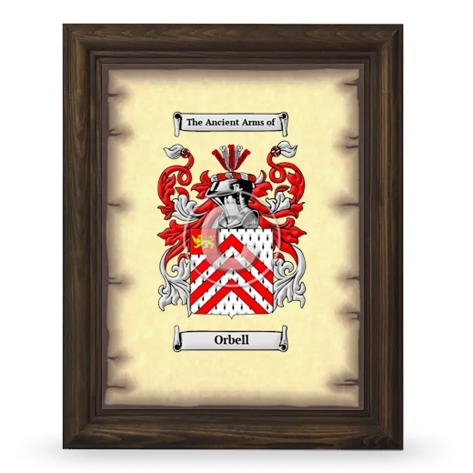 Orbell Coat of Arms Framed - Brown