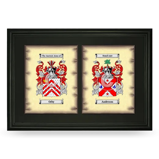 Double Coat of Arms Framed - Black