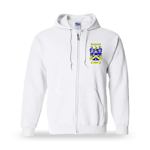 Arkeard Unisex Coat of Arms Zip Sweatshirt - White