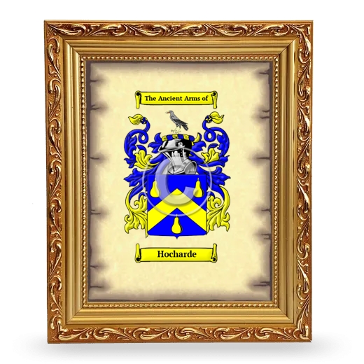 Hocharde Coat of Arms Framed - Gold