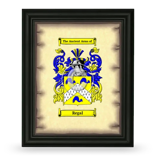 Regal Coat of Arms Framed - Black