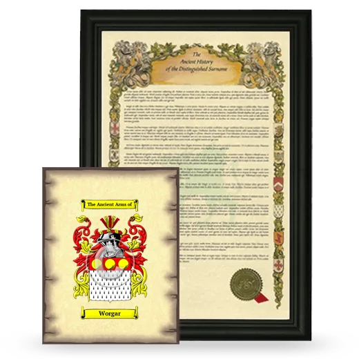 Worgar Framed History and Coat of Arms Print - Black