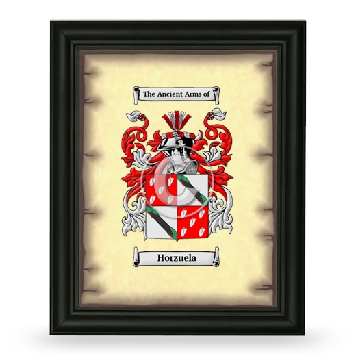 Horzuela Coat of Arms Framed - Black