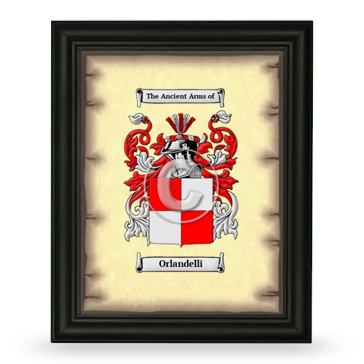 Orlandelli Coat of Arms Framed - Black