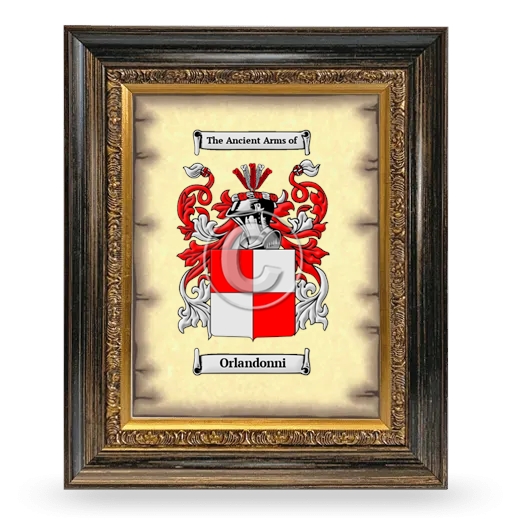 Orlandonni Coat of Arms Framed - Heirloom