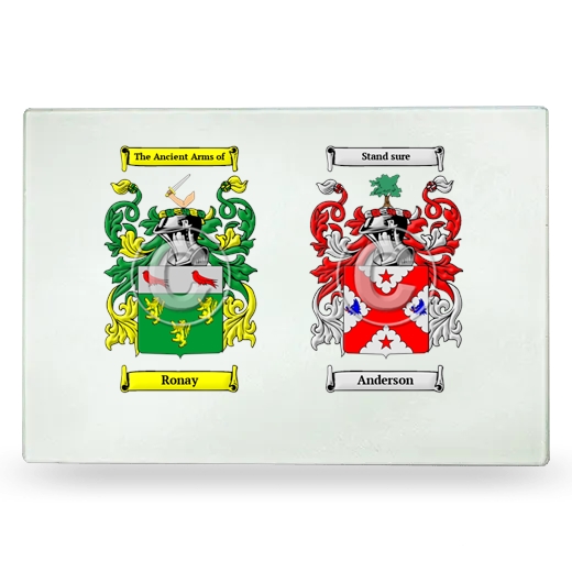 Double Coat of Arms Glass Cutting Board