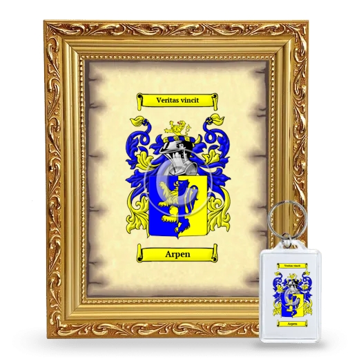 Arpen Framed Coat of Arms and Keychain - Gold