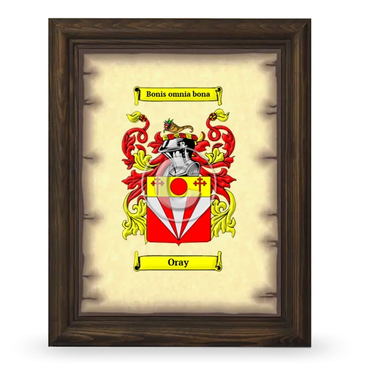 Oray Coat of Arms Framed - Brown