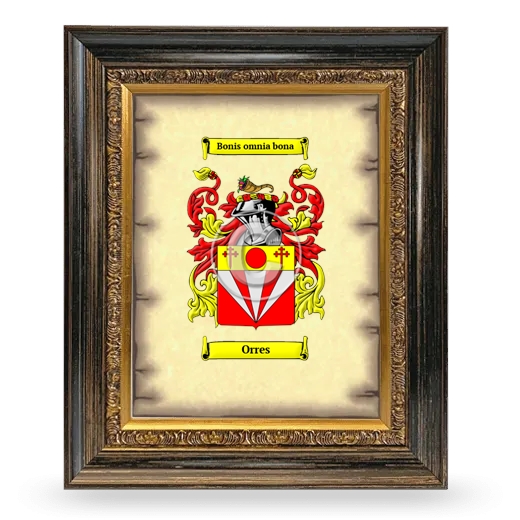 Orres Coat of Arms Framed - Heirloom