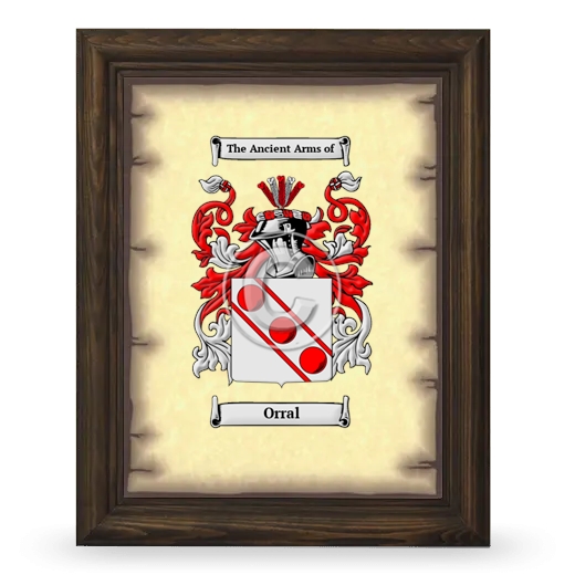 Orral Coat of Arms Framed - Brown