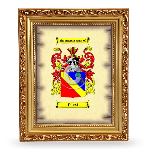 D'orsi Coat of Arms Framed - Gold